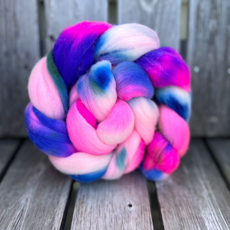 The Wheel and The Anvil - 4oz Merino Wool Braids Hand Dyed in Maine