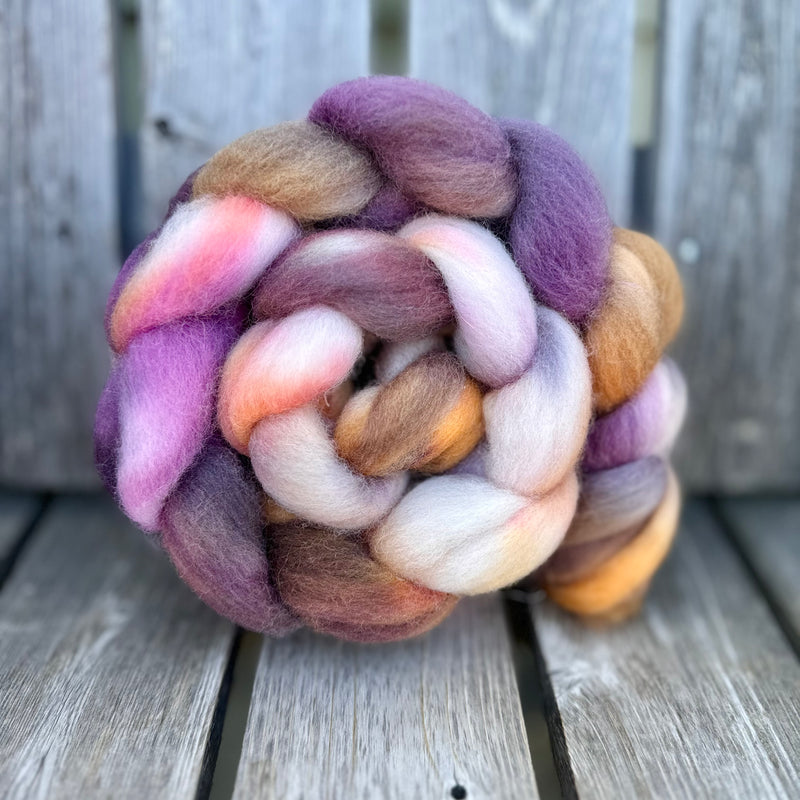 The Wheel and The Anvil - 4oz Merino Wool Braids Hand Dyed in Maine
