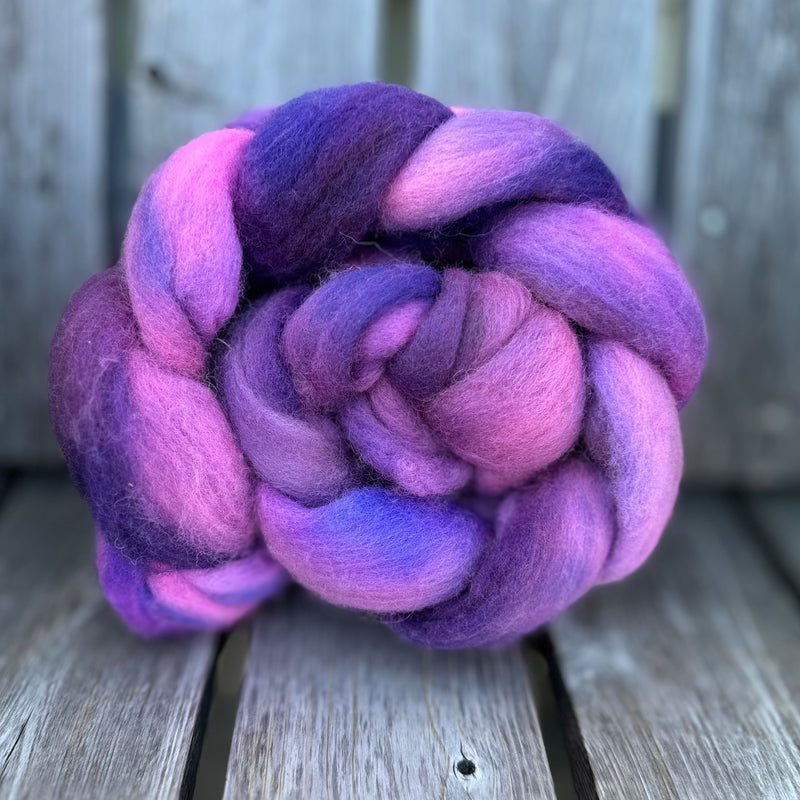 The Wheel and The Anvil - 4oz Merino Wool Braids Hand Dyed in Maine