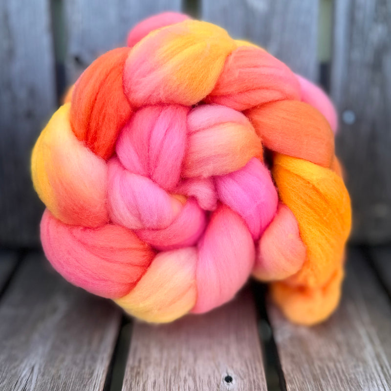 The Wheel and The Anvil - 4oz Merino Wool Braids Hand Dyed in Maine