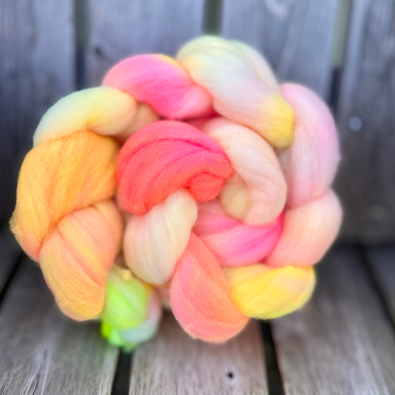 The Wheel and The Anvil - 4oz Merino Wool Braids Hand Dyed in Maine