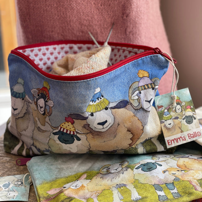 Happy Sheep Zipped Pouch by Emma Ball