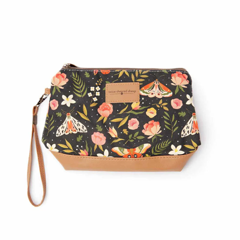 Mini Trini Bag – Small Zippered Sock Project Bag - Night Forest