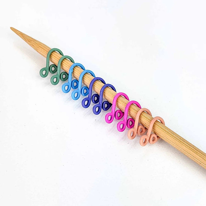 Pastel Rainbow Simple Locking Stitch Markers by Twice Sheared Sheep