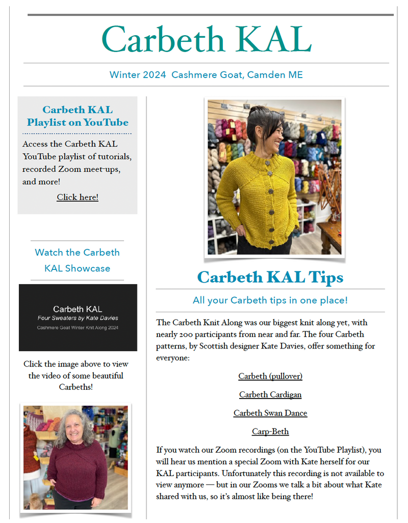 Tips from the Carbeth Knit Along— FREE with purchase!