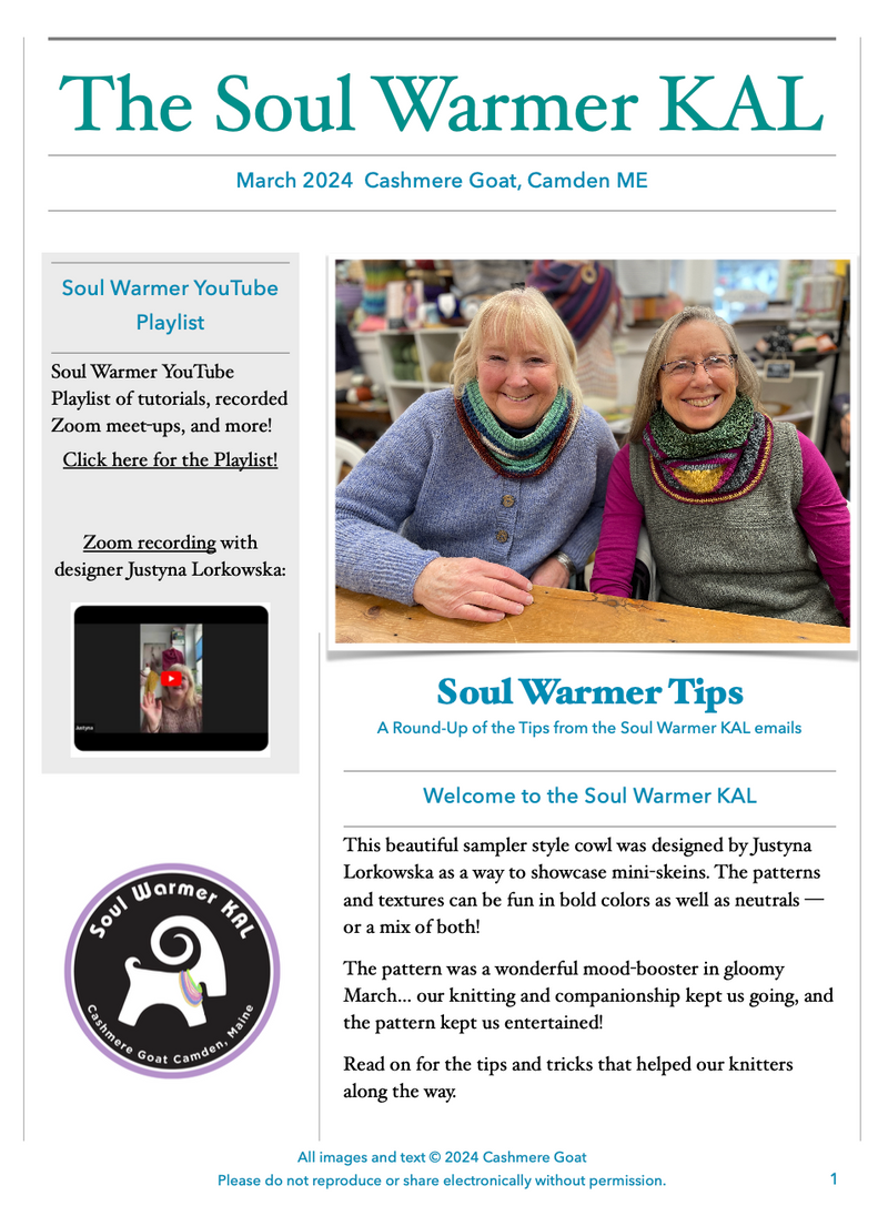 Tips for the Soul Warmer — FREE with purchase!