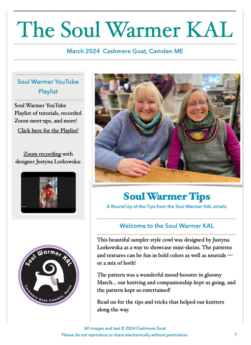 Tips for the Soul Warmer — FREE with purchase!