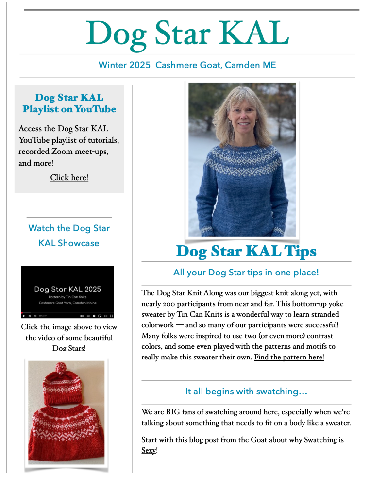 Tips from the Dog Star Knit Along— FREE with purchase!