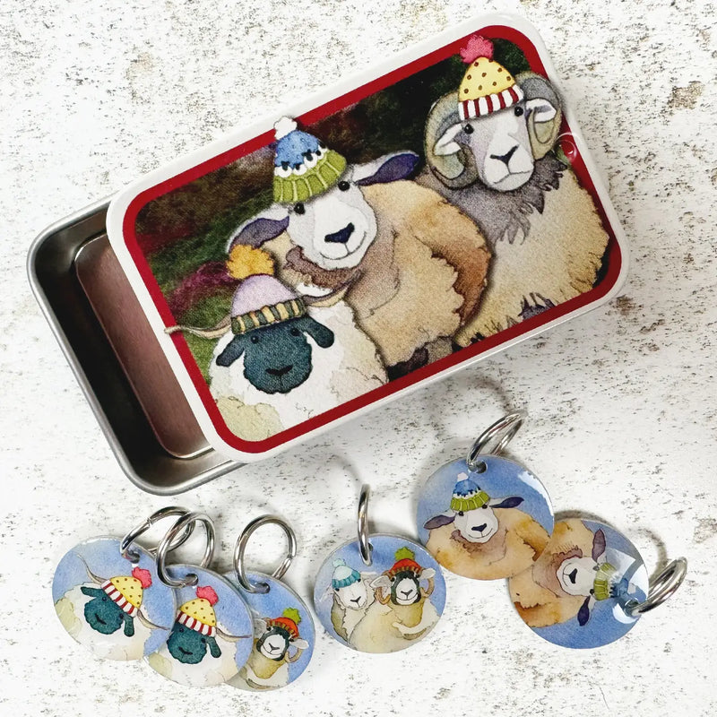 Stitch Markers in a Pocket Tin by Emma Ball
