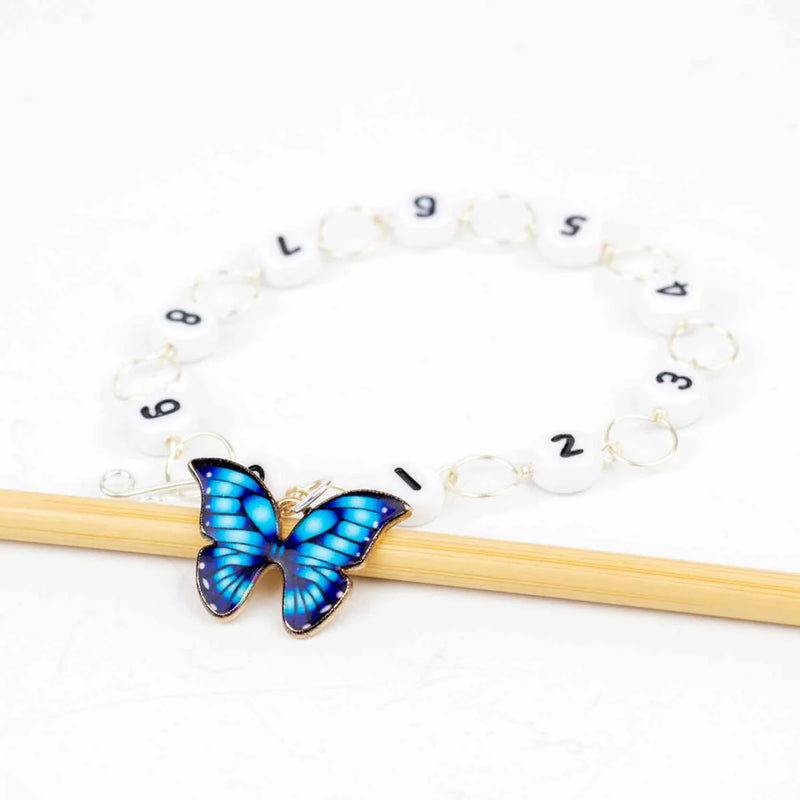 Blue Butterfly - Knitting Row Counter (Circle Chain)  by Twice Sheared Sheep