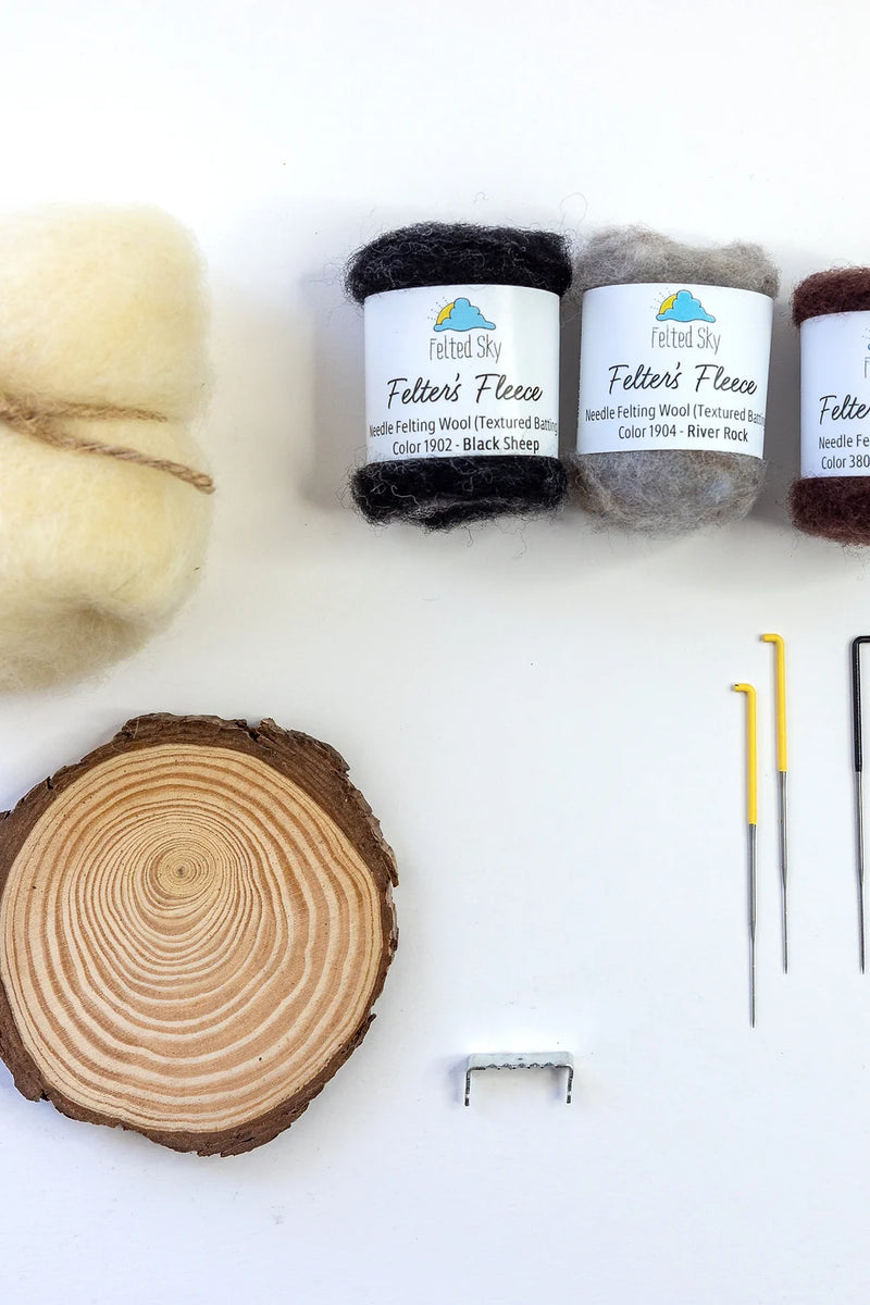 Waschbär gefilzt Taxidermie - Nadelfilz-Set
