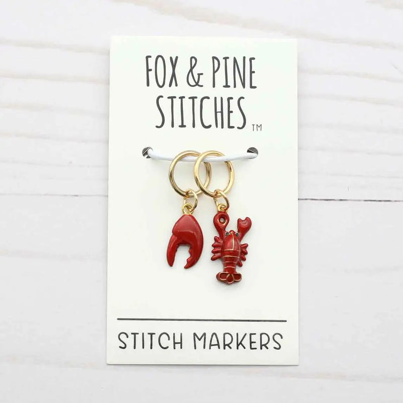 Lobster Stitch Markers by Fox & Pine Stitches