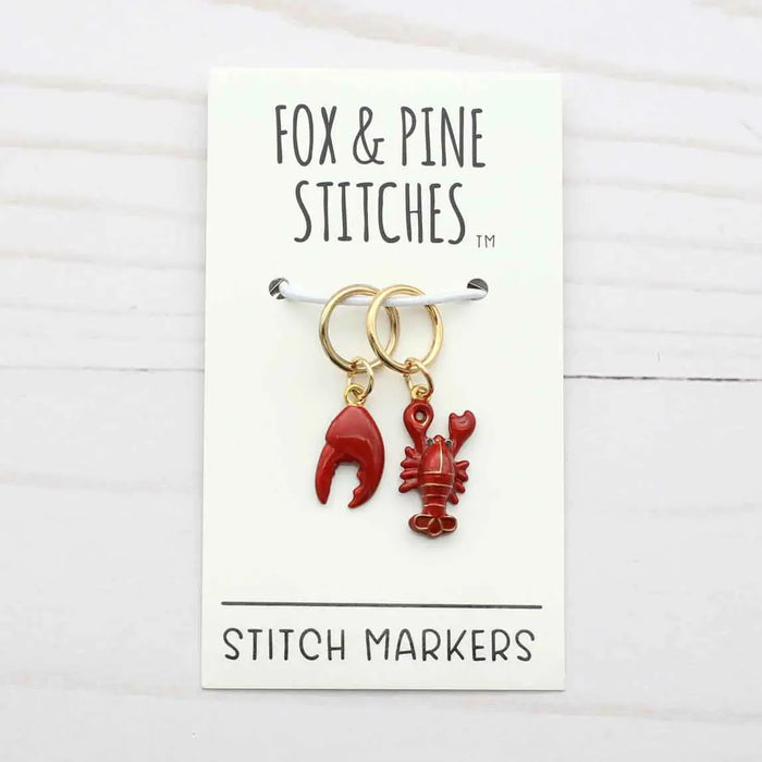Lobster Stitch Markers by Fox & Pine Stitches
