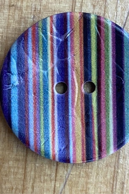31875 Coconut Stripe Button NT17301/48 30mm