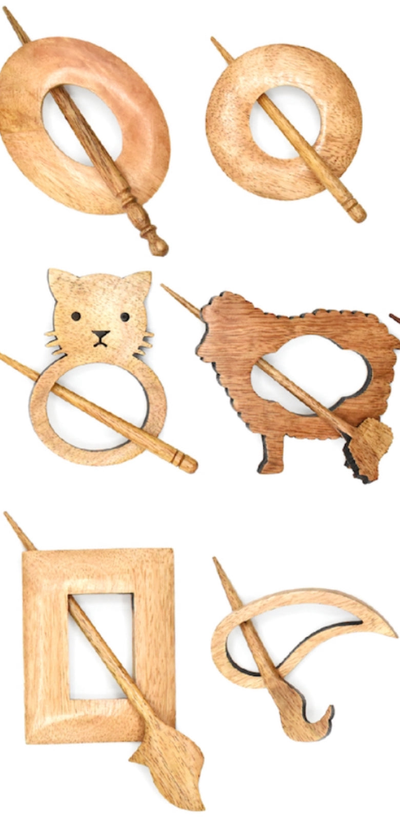 Lykke Crafts Wooden Shawl Pins