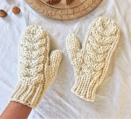 Yankee Knitter gemütliche Zopfmuster-Fäustlinge