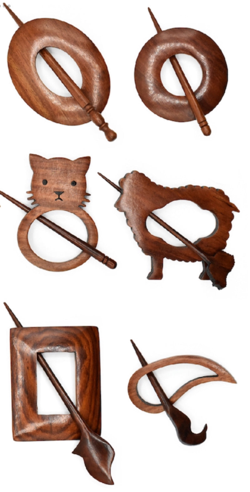 Lykke Crafts Wooden Shawl Pins