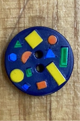 Multicolored Dark Button 1/2 Inch