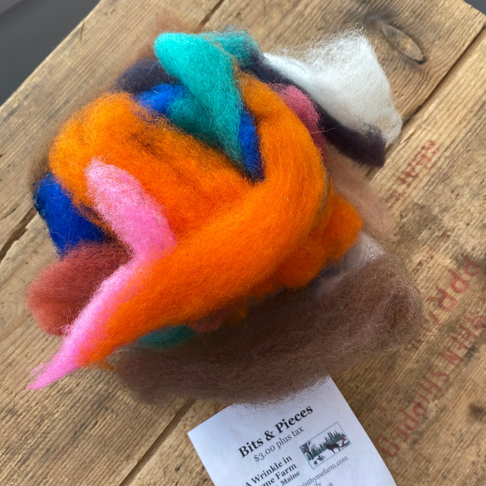 Hand Dyed Roving "Bits and Pieces" from A Wrinkle in Time Farm