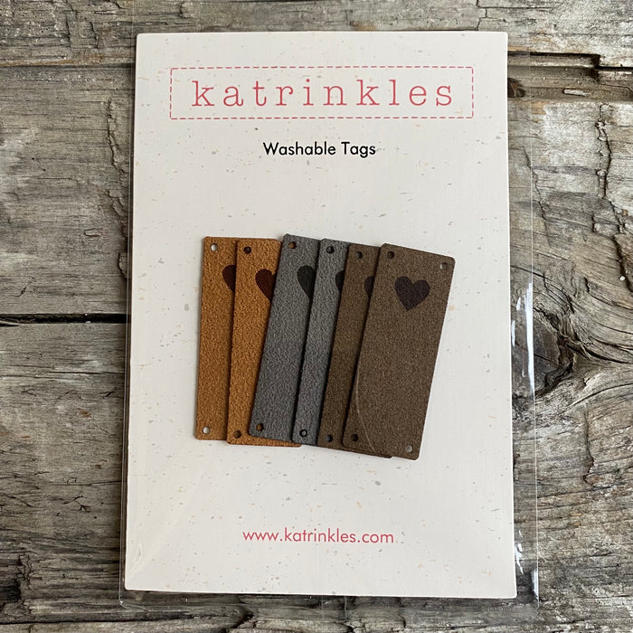 Faux Suede Solid Heart Fold Over Tags by Katrinkles
