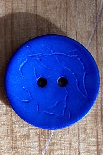 287717 Round Royal Blue Polyamide Button w/ Texture 20mm