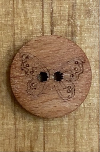 261290 Schmetterlingsknopf aus Holz, 18 mm
