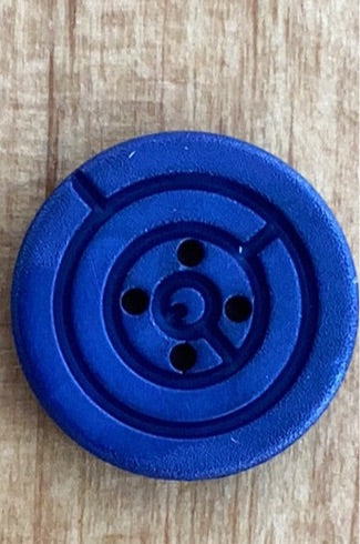 334019 Blue Marbled Round Polyamide Button 20mm