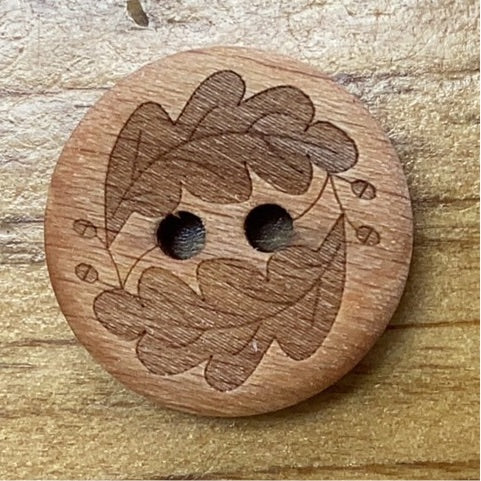 260875 Brown Wooden Leaves Button 3/4 Inch