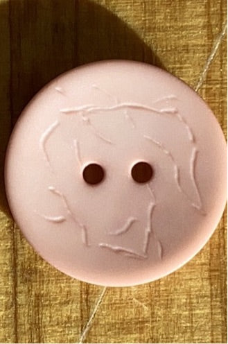 287722 Round Pale Pink Polyamide Button w/ Texture 20mm