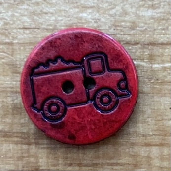 281247 Children’s Red Round Truck Button 15mm