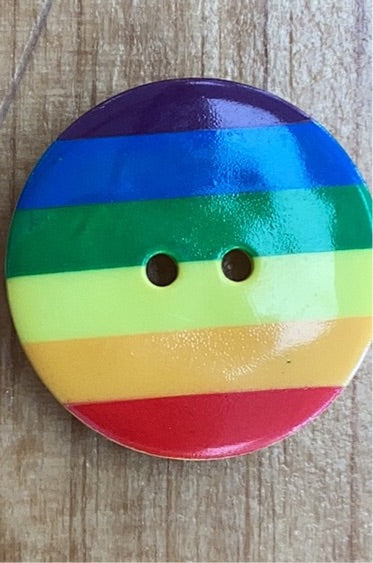 380450 Rainbow Stripe Rund Knap 25mm