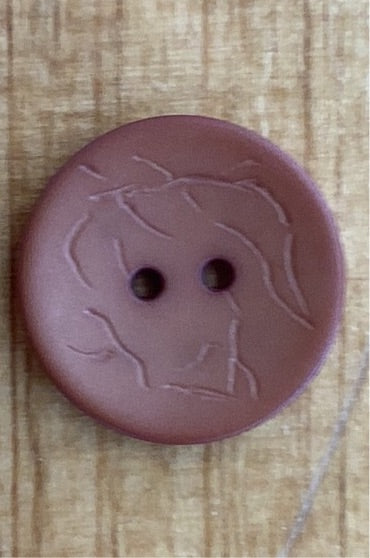 287714 Brown Round Polyamide Button w/ Texture 20mm
