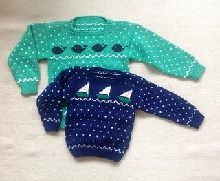 Child's Sailboat and Whale Sweaters Pattern from Yankee Knitter