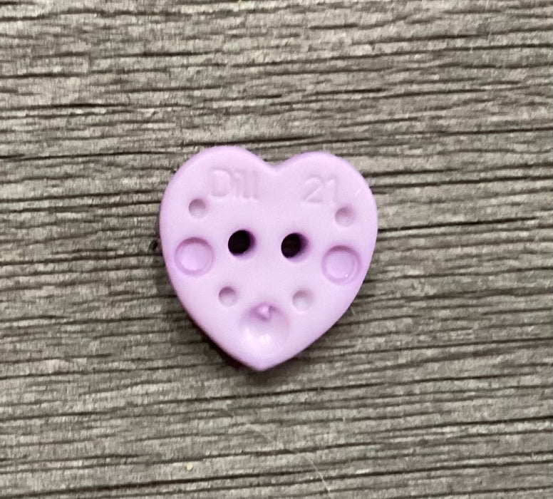 Lilac 1/2 Inch Heart Button 122418