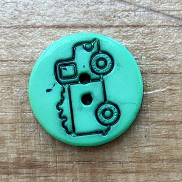 281246 Children’s Green Round Truck Button 15mm