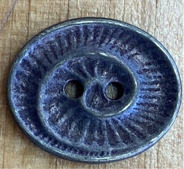 341401 Full Metal Oval Button Antique Brass Button 23mm
