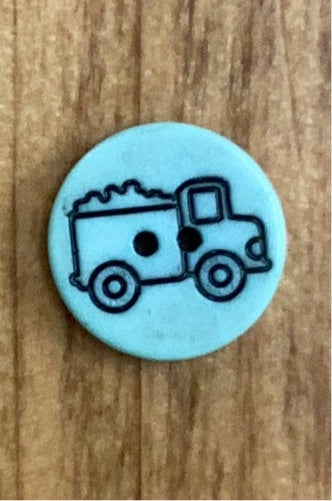 281245 Children’s Round Truck Button Mint 15mm