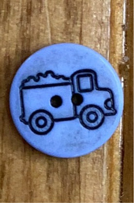 281244 Children’s Blue Truck Button 15mm