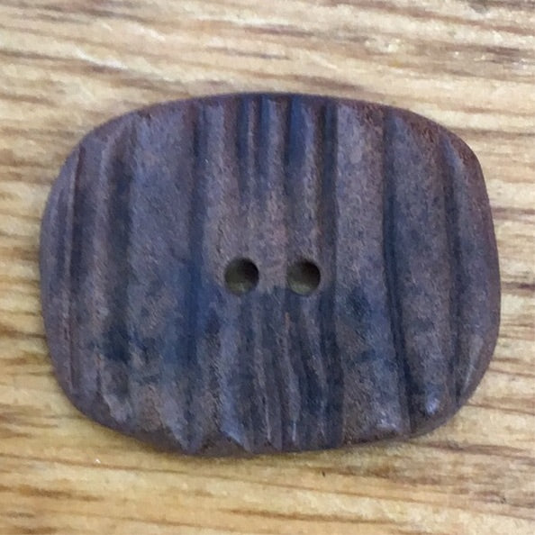 350422 Brauner, geriffelter Polyamidknopf, 28 mm