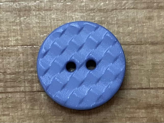 224029 Light Blue Round Polyamide Button 13mm- Woven Texture