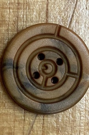 334025 Marbled Round Polyamide Button Yellow