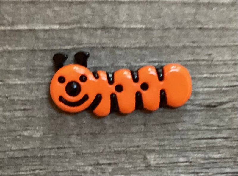 Orange Caterpillar Button 1 1/4 Inch 341123