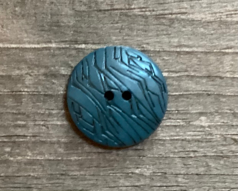 Blaugrüner Knopf 1 Zoll 330691