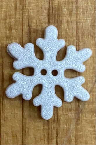 281061 White Snowflake Button 20mm