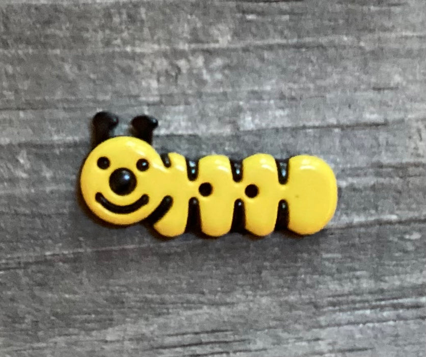 Yellow Caterpillar Button 1 1/4 Inch 341122