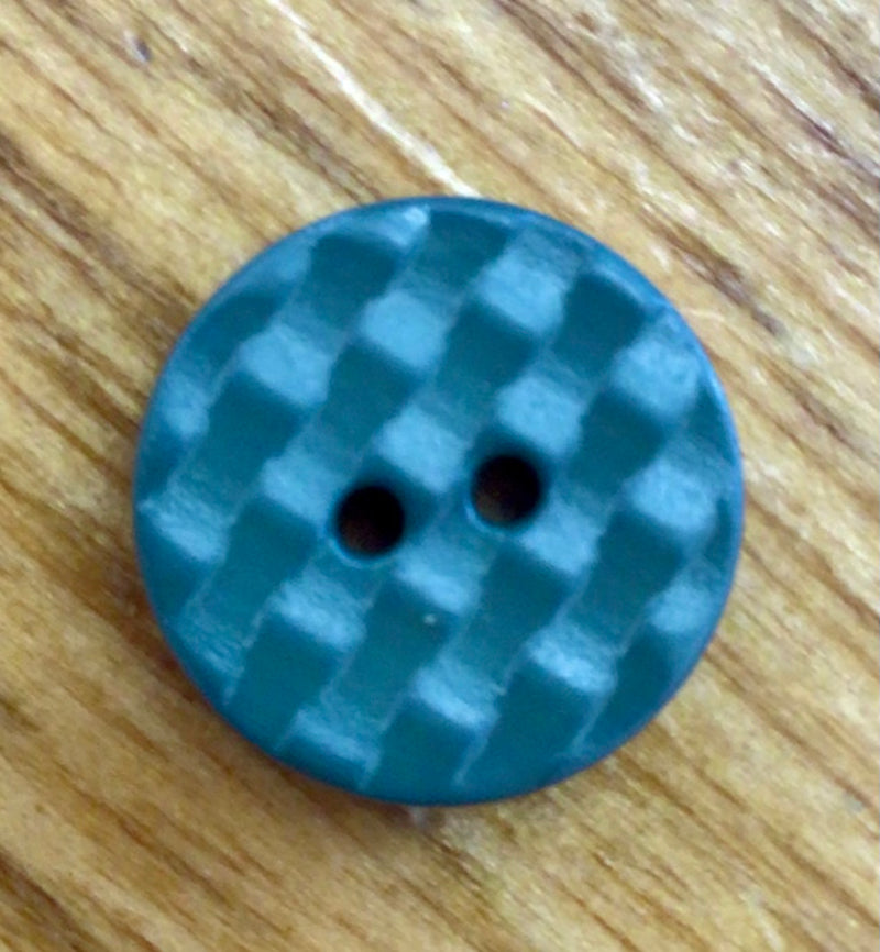 224033 Dark Green Round Polyamide Button Woven Texture 13mm