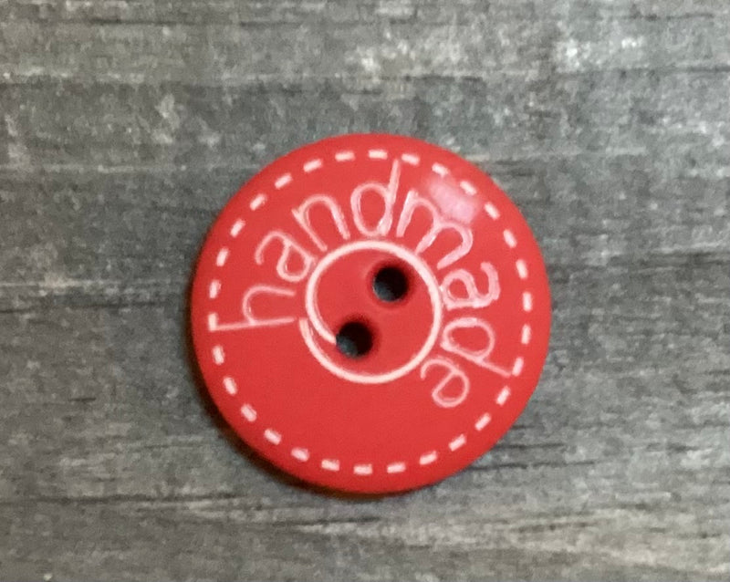 Rød håndlavet knap 1 tomme 281206