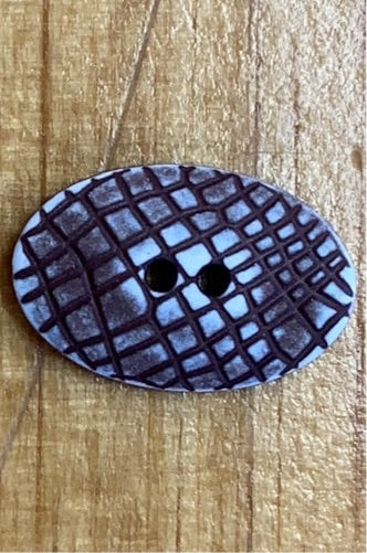317803 Dark Brown Oval “Vintage Look” Button 20mm