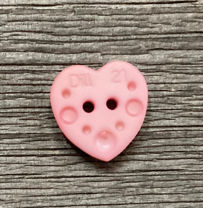 Pink Heart Button 1/2 Inch 122426