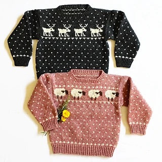 Child's Sheep and Reindeer Sweaters Pattern from Yankee Knitter